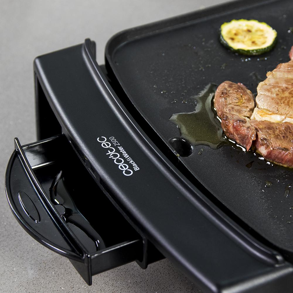 Tasty&grill 2500 BlackWater MixGrill Plancha de asar eléctrica de 2150 W  con revestimiento antiadherente con placas mixtas Cecotec