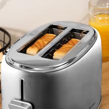 Toast&Taste 1000 Retro Double Inox Tostadora de acero con 2 ranuras anchas cortas y con capacidad para 2 tostadas.