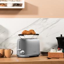 Toast&Taste 1000 Retro Double Inox Tostadora de acero con 2 ranuras anchas cortas y con capacidad para 2 tostadas.