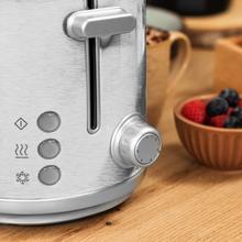 Toast&Taste 1000 Retro Double Inox Tostadora de acero con 2 ranuras anchas cortas y con capacidad para 2 tostadas.