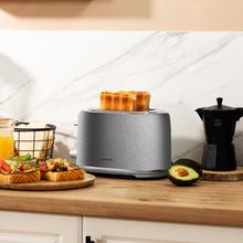 Toast&Taste 1000 Retro Double Inox Tostadora de acero con 2 ranuras anchas cortas y con capacidad para 2 tostadas.