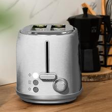 Toast&Taste 1000 Retro Double Inox Tostadora de acero con 2 ranuras anchas cortas y con capacidad para 2 tostadas.