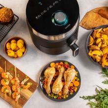 Cecofry Essential Rapid Black Freidora sin Aceite airfryer  2,5 L de Aire Caliente. 1200 W, Dietética, Tiempo y Termostato Regulable, de 80ºC a 200 ºC, Base antideslizante