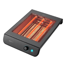 Horizontaler Flachtoaster mit 900 W Leistung, geeignet zum Toasten von Brot und Gebäck aller Art auf dem Gitter.