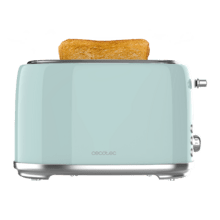 Toast&Taste 1000 Retro Double Blue Toaster aus Stahl mit 2 kurzen, breiten Schlitzen und Kapazität für 2 Toasts.