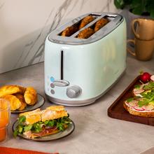 Stahltoaster mit 2 langen und breiten Schlitzen für 4 Toasts