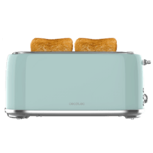 Stahltoaster mit 2 langen und breiten Schlitzen für 4 Toasts