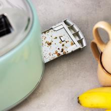 Stahltoaster mit 2 langen und breiten Schlitzen für 4 Toasts