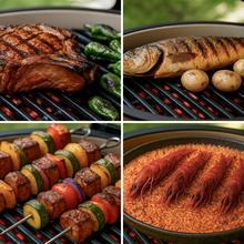 Dragonfire 3200 Kamado Barbacoa de carbón cerámica 32 cm diámetro con resistencia hasta 1000º, soporte de hierro fundido y control de flujo de aire.