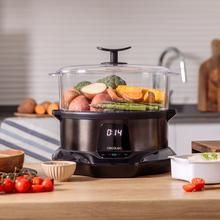 Vapovita 3000 Pro Steamer pour une cuisson rapide et saine avec une capacité de 1L, grâce à sa puissance de 1000w. Temps réglable et passe au lave-vaisselle