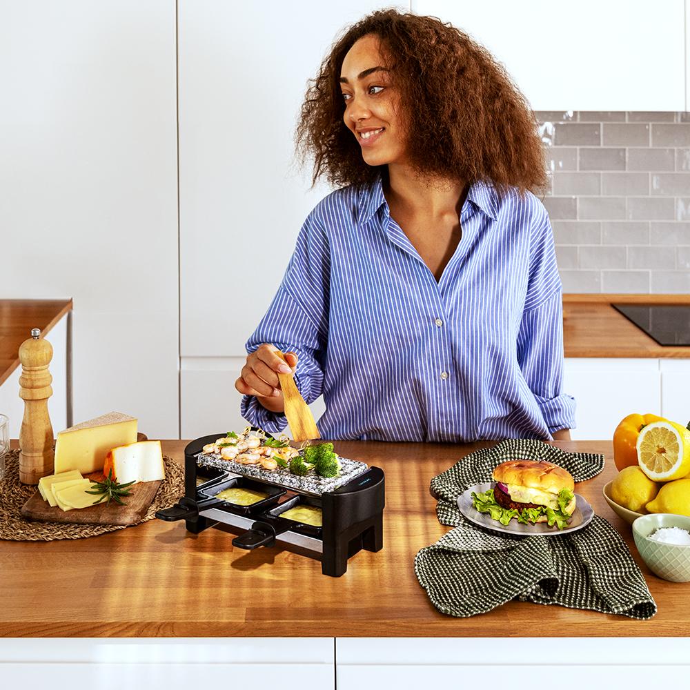 Raclette Cheese&Grill Cecotec 3200 Pocket - 320W, 2 Personnes, Acier Inoxydable | Plaque Antiadhésive + 2 Poêles