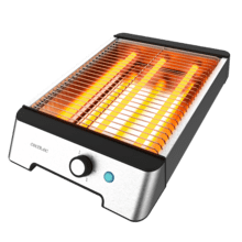 NiceSlice Inox Tostapane piatto orizzontale da 1000 W con tre resistenze per ogni tipo di pane e prodotti da forno.