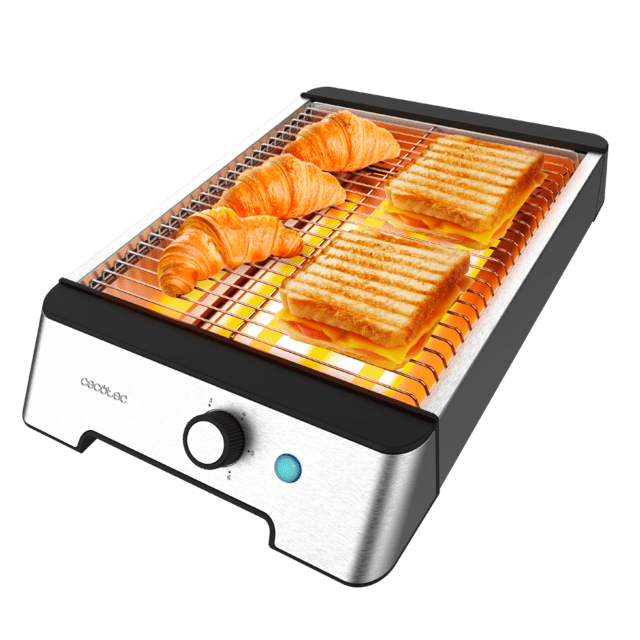 NiceSlice Inox 1000 W flacher Toaster mit drei Heizelementen für jede Brot- und Backwarenarten geeignet.