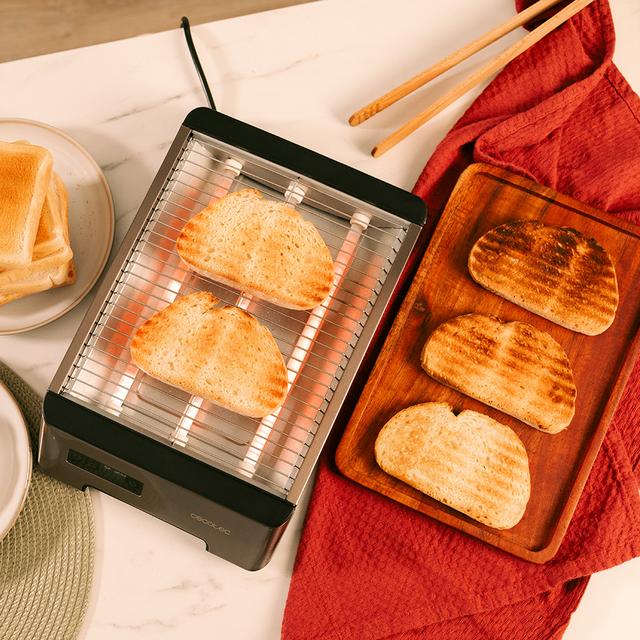 NiceSlice Touch Horizontaler Flachtoaster mit drei Heizelementen mit 1000 W für alle Arten von Brot oder Gebäck und Touch Control.
