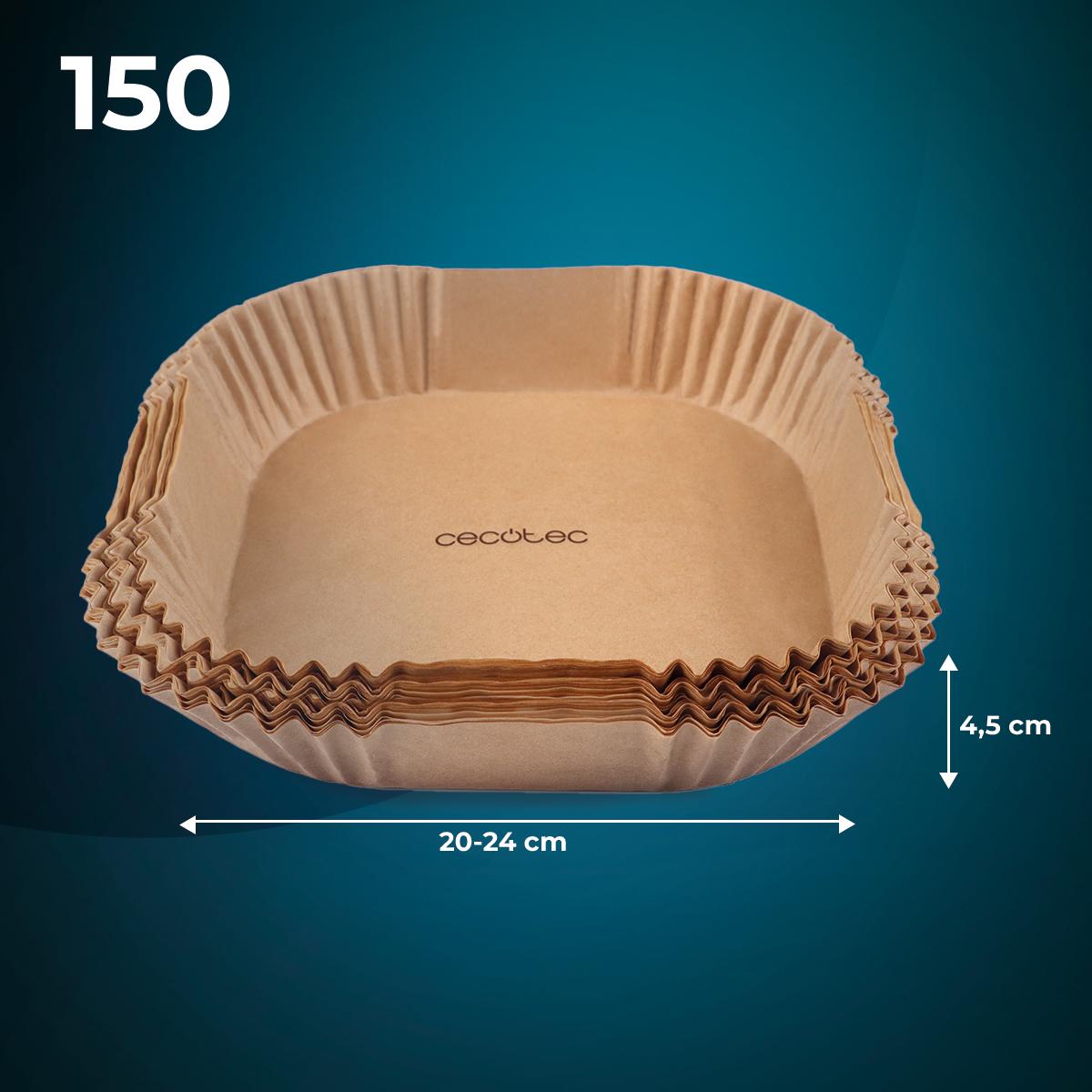 Pack de 150 papeles Cecotec para freidora de aire de 20 a 24 cm