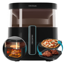 Fritadeira Cecofry DuoHeat 6000 Air com dupla resistência para perfeito escurecimento e sabor grelhado em carnes, capacidade de 6 litros e potência de 2200 W para pratos saudáveis.