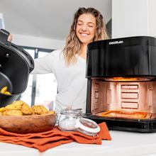 Friggitrice ad aria Cecofry DuoHeat 6000 con doppia resistenza per una perfetta doratura e sapore di grigliata nelle carni, capacità di 6 litri e potenza di 2200 W per piatti sani.