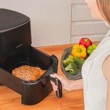 Friteuse à air Cecofry Fantastik 5000 Pack Friteuse diététique numérique de 1500 W avec une capacité de 5 L, finitions en acier inoxydable et pack d’accessoires.