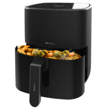 Friteuse à air Cecofry Fantastik 5000 Pack Friteuse diététique numérique de 1500 W avec une capacité de 5 L, finitions en acier inoxydable et pack d’accessoires.