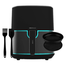 Cecofry Fantastik Inox 5500 Pack Freidora de aire sin aceite / Airfryer digital de 1500 W y 5,5 L. Diseño con acabados en acero inoxidable y paquete de accesorios.