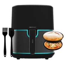 Cecofry Fantastik Inox 5500 Pack Freidora de aire sin aceite / Airfryer digital de 1500 W y 5,5 L. Diseño con acabados en acero inoxidable y paquete de accesorios.