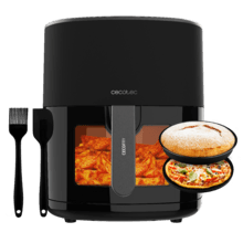 Friteuse à air Cecofry Fantastik Window 6500 Pack Friteuse diététique numérique de 1700 W avec une capacité de 6 L, fenêtre pour contrôler le processus de cuisson et pack d’accessoires.