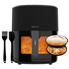 Friteuse à air Cecofry Fantastik Window 6500 Pack Friteuse diététique numérique de 1700 W avec une capacité de 6 L, fenêtre pour contrôler le processus de cuisson et pack d’accessoires.