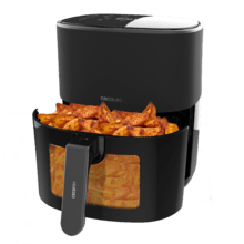 Friteuse à air Cecofry Fantastik Window 6500 Pack Friteuse diététique numérique de 1700 W avec une capacité de 6 L, fenêtre pour contrôler le processus de cuisson et pack d’accessoires.