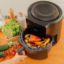 Cecofry Rain 5,5 L Airfryer ölfreie Fritteuse mit eingebautem Ölspray, automatischem und manuellem Sprühen mit 7 Stufen. Fortschrittliche Heißlufttechnologie, 1550 W, Multifunktions-Touch-Bedienfeld, einstellbarer Thermostat, Selbstreinigungsfunktion, 8 voreingestellte Menüs und Sicherheitsgrill.