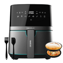 Cecofry Full Inox Black Pro 5500 com acessórios Fritadeira de dieta digital, com acabamentos em aço inoxidável, sem óleo, de 5,5 L de capacidade, com tecnologia PerfectCook.