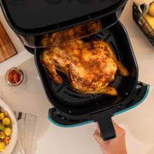 Cecofry Full InoxBlack 5500 Connected Pack Friggitrice digitale airfryer senza olio, con finiture in acciaio inossidabile oscurato, senza olio, area di cottura da 5,5 L, tecnologia PerfectCook, APP e accessori.