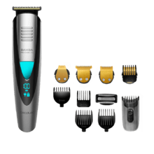 Bamba PrecisionCare Multigrooming Pro M. Afeitadora Multifunción 5 en 1,waterproof, batería de litio,cuchillas de revestimiento de titanio,pantalla digital,13 ajustes de longitud,6 peines