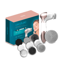 Cecotec FaceCare TotalClean Spazzola con 9 testine per viso, corpo e piedi, girevole a 360°, design ergonomico e custodia da viaggio.