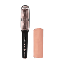 Bamba InstantCare 1400 Excellence Brush M. Cepillo Alisador Eléctrico 1400 Excellence Brush. Revestimiento de Cerámica Queratina, Aceite de Argán y Generador de Iones, Temperatura de 120º a 220º, Bolsa de viaje