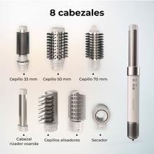 Bamba CeramicCare AirGlam W Cepillo de aire moldeador de pelo, secador, alisador y rizador multifunción 8 en 1 con tecnología Coanda que moldea, riza, peina, seca y elimina el efecto frizz. Con 3 velocidades, 3 temperaturas, y control inteligente del calor. Motor digital 1400 W de potencia y 110000 rpm.