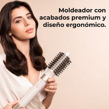 Bamba CeramicCare AirGlam W Cepillo de aire moldeador de pelo, secador, alisador y rizador multifunción 8 en 1 con tecnología Coanda que moldea, riza, peina, seca y elimina el efecto frizz. Con 3 velocidades, 3 temperaturas, y control inteligente del calor. Motor digital 1400 W de potencia y 110000 rpm.