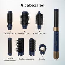 Bamba CeramicCare AirGlam X Cepillo de aire moldeador de pelo, secador, alisador y rizador multifunción 8 en 1 con tecnología Coanda que moldea, riza, peina, seca y elimina el efecto frizz. Con 3 velocidades, 3 temperaturas, y control inteligente del calor. Motor digital 1400 W de potencia y 110000 rpm.