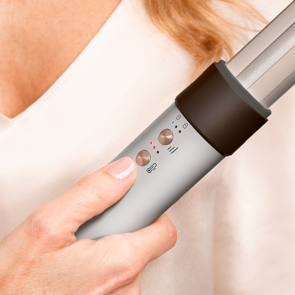 Bamba CeramicCare AirGlam Y Cepillo de aire moldeador de pelo, secador, alisador y rizador multifunción 8 en 1 con tecnología Coanda que moldea, riza, peina, seca y elimina el efecto frizz. Con 3 velocidades, 3 temperaturas, y control inteligente del calor. Motor digital 1400 W de potencia y 110000 rpm.