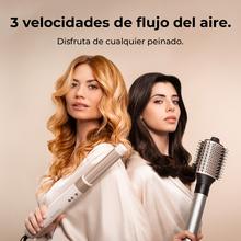 Bamba CeramicCare AirGlam Y Escova de ar multifuncional 8 em 1 para modelar o cabelo, secador, alisador e modelador com tecnologia Coanda que modela, enrola, penteia, seca e elimina o frizz. Com 3 velocidades, 3 temperaturas e controle de calor inteligente. Motor digital de 1400 W de potência e 110.000 rpm.