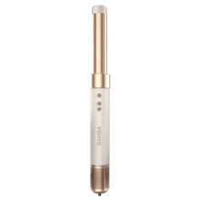 Bamba CeramicCare AirGlam Champagne Brosse soufflante multifonction 8 en 1 avec technologie Coanda qui donne forme, boucle, coiffe et sèche vos cheveux et élimine les frisottis. 3 vitesses, 3 températures et contrôle intelligent de la chaleur. Moteur numérique d'une puissance de 1400 W et d'une vitesse de 110000 tr/min. Têtes à revêtement en céramique, kératine et huile d'amande.