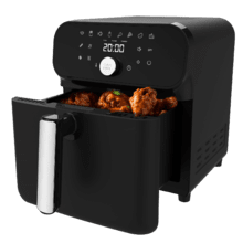 Cecofry Smokin' Duo 6000 Fritadeira de ar quente com dupla resistência para dourar e fumar na perfeição, capacidade de 6 L e potência de 2000 W para refeições saudáveis.