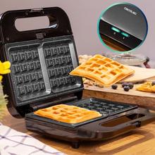 Rock'nToast Deep 3in1 Sandwichera grill gofrera con capacidad para dos sandwiches con rellenos generosos y 3 pares de placas desmontables.