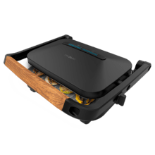 Rock'nGrill 1200 Wood B Parrilla eléctrica, con revestimiento de piedra RockStone y 1300 W de potencia.