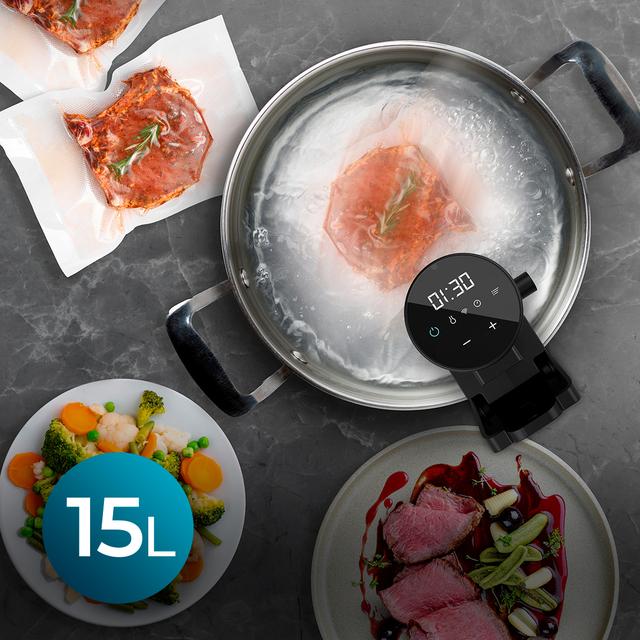 Roner Sous Vide SlowVide 1000 Connected per cotture a bassa temperatura, con connettività Wi-Fi e 1000 W di potenza.