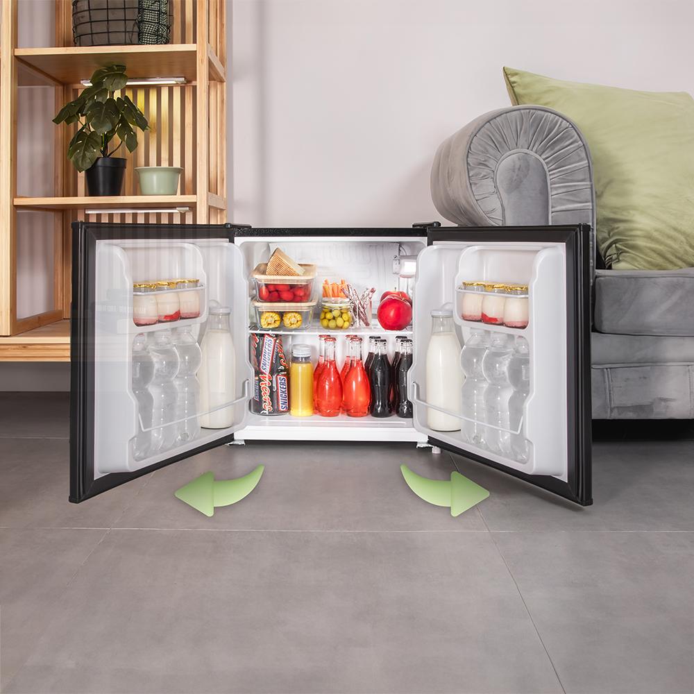 Mini Frigo Compact Cecotec GrandCooler 20000 - 46L, Porte Réversible Inox, Classe E - Parfait Pour Chambre, Bureau, Studio