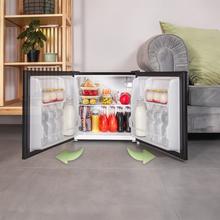 GrandCooler 20000 L SilentCompress Inox E Mini Frigorífico negro, capacidad de 46 Litros, 48,7 de ancho y 48 cm de alto, puerta reversible, funcionamiento cíclico, clase energética E