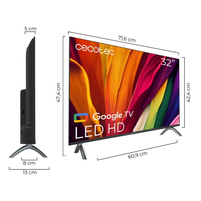 TV LED A4 series ALH40032 Televisión LED de 32" con resolución HD, sistema operativo Google TV, Dolby Audio, Google Voice Assitant y Chromecast.