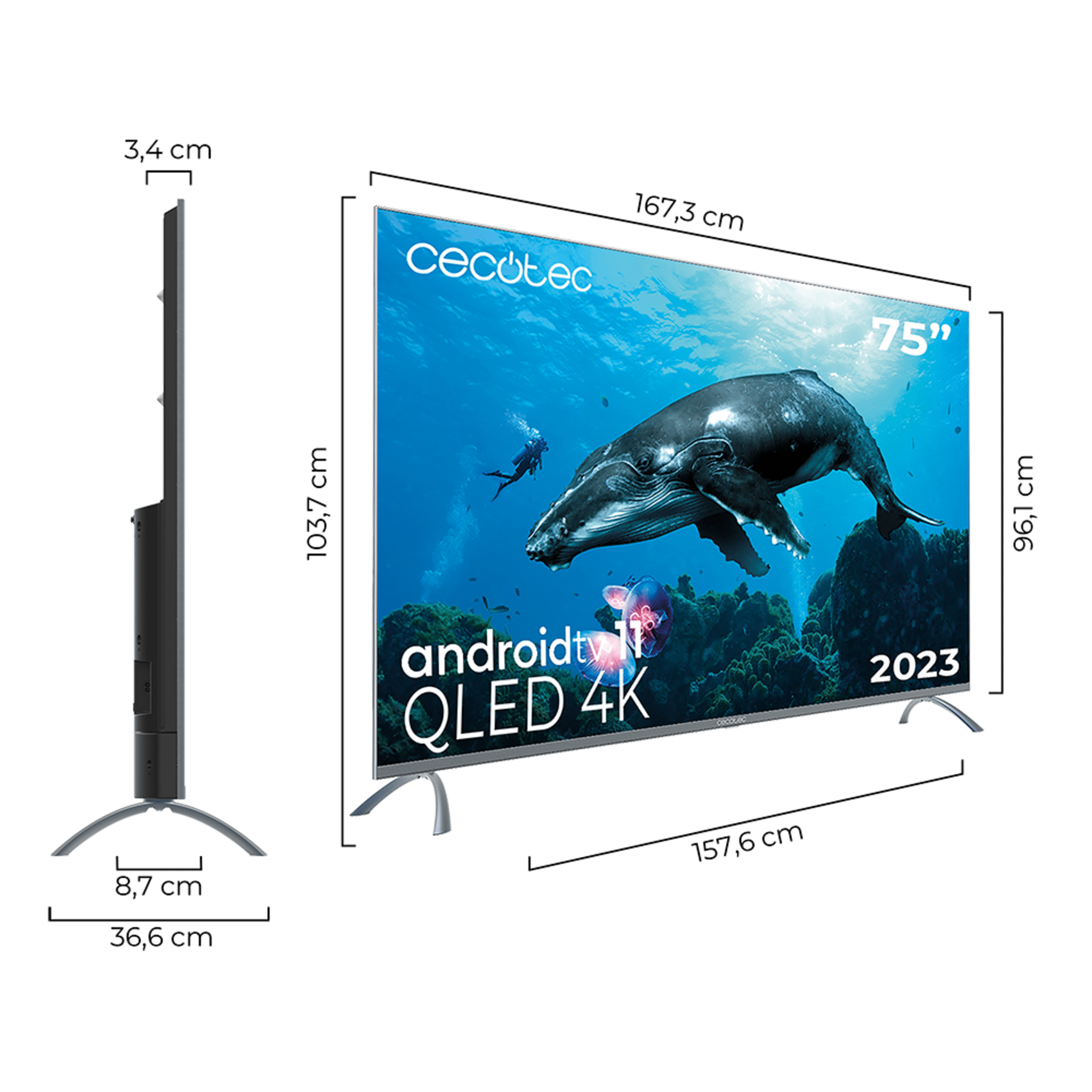 Cecotec V1+ Series VQU11070+S 70 QLED UltraHD 4K HDR10 Smart TV