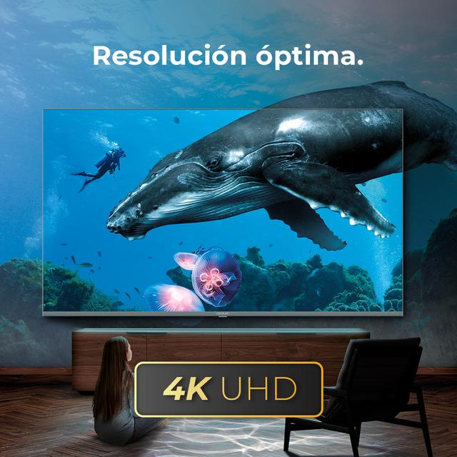 TV QLED V3+ series VQU30075+S Televisión QLED de gran pulgada con 75" con resolución 4K UHD y Android TV 11, Full Array Local Dimming, 120 Hz, Dolby Vision & Atmos, Wide Colour Gammut, HDR10, HDM 2.1, USB 3.0, CORTEX A55, Google Voice Assitant y Chromecast.