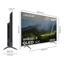 TV QLED V2 series VQU20043S Televisión QLED de 43" con resolución 4K UHD, sistema operativo Android TV 11, Asistente de voz de Google y Chromecast, sistema Dolby Vision & Atmos